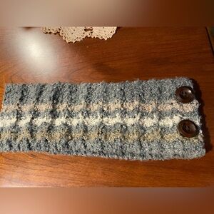 Cozy Textured Knit winter headband with Button Accents